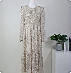 플라워 잔꽃무늬 주름 링클 롱원피스 (프리사이즈;~66)