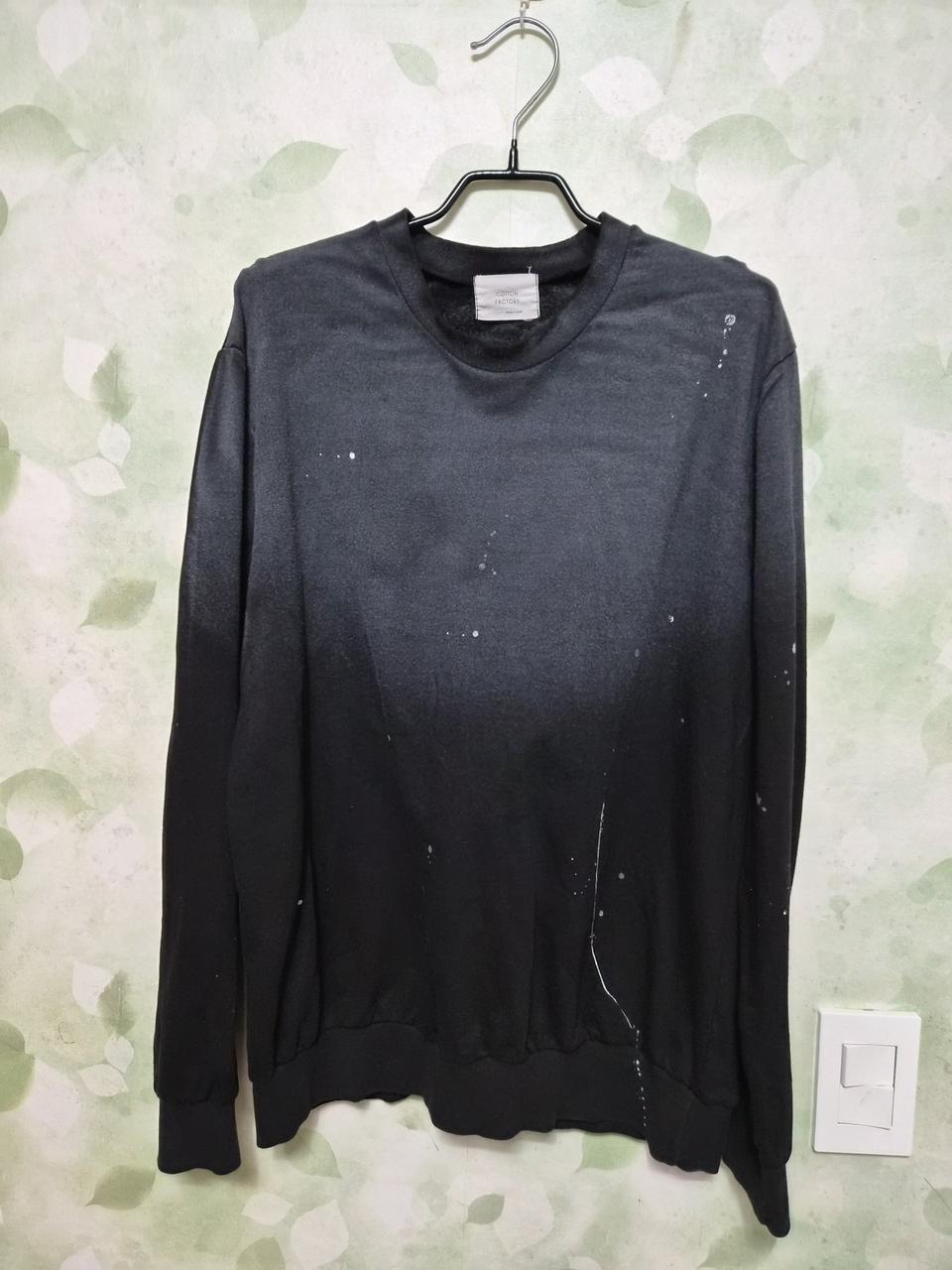 블랙 페인팅 맨투맨