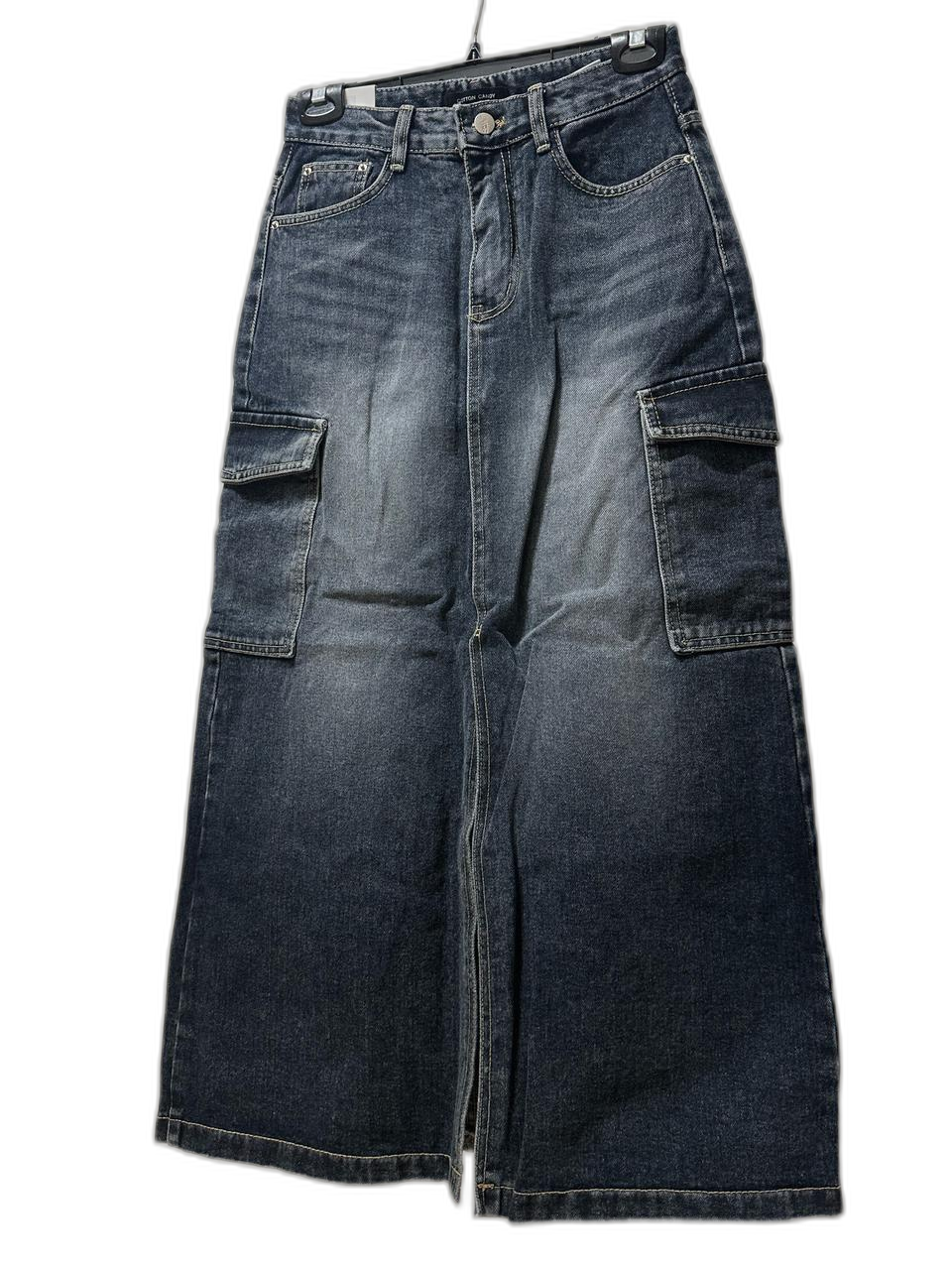 코튼캔디 데님 카고 롱 스커트 S