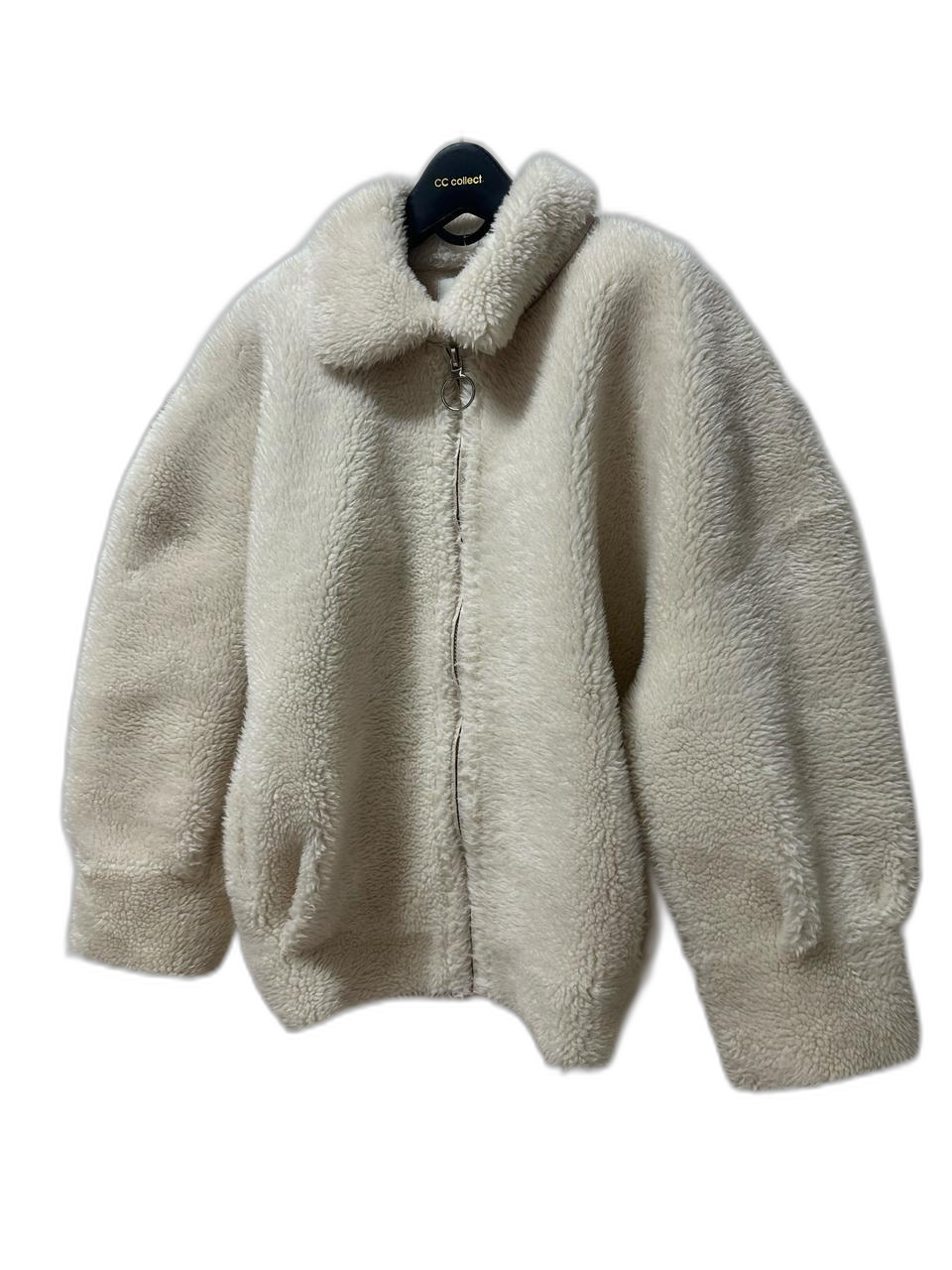 무스탕 뽀글이 플리스 자켓 아이보리