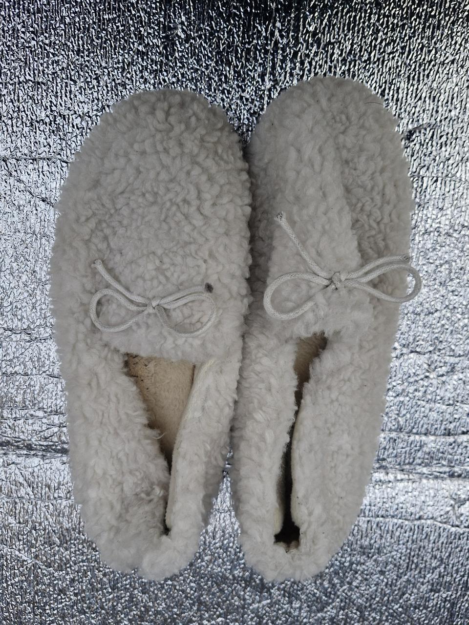 양털 슬리퍼 아이보리