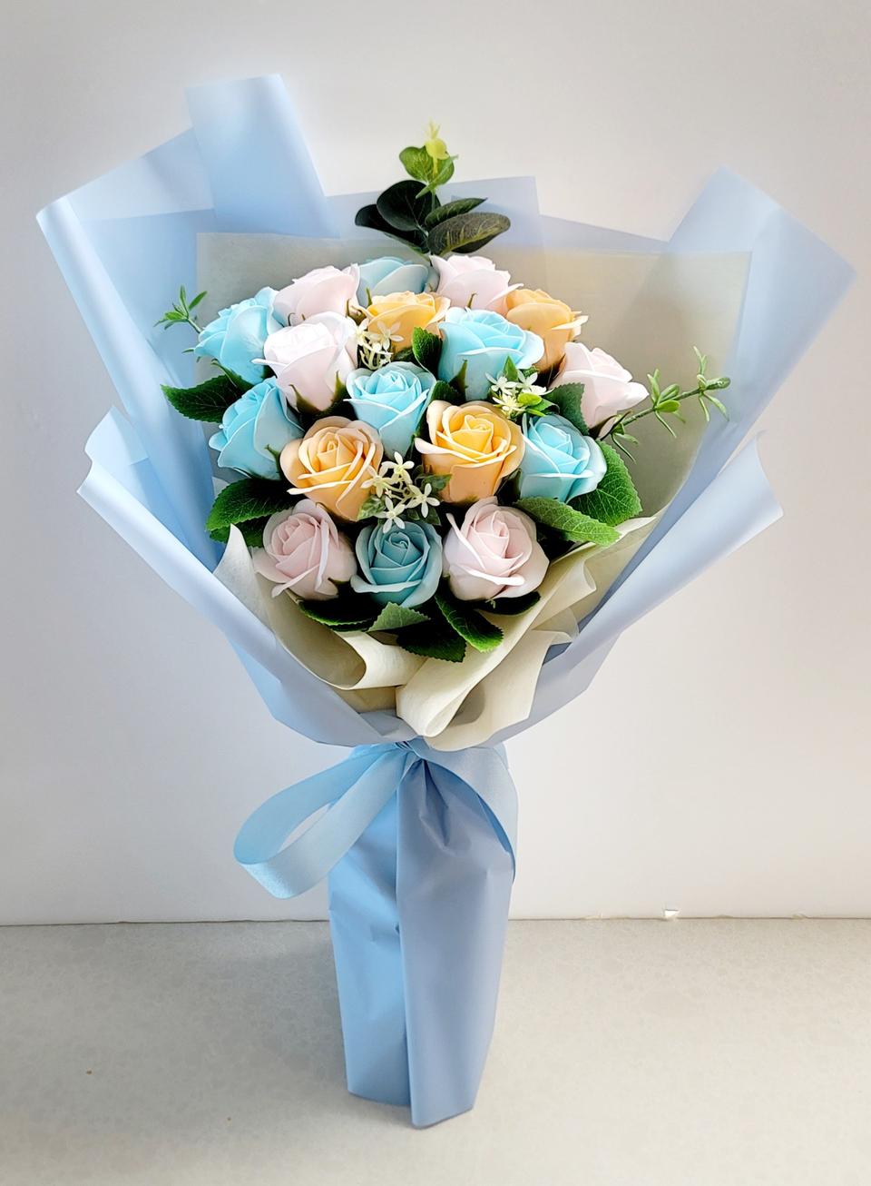 (새상품)졸업식 파스텔톤 비누꽃 꽃다발/조화/인테리어소품