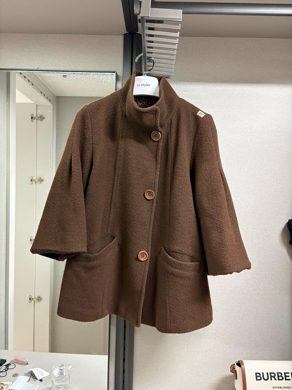 Thursday Island 칠부 브라운 울 코트