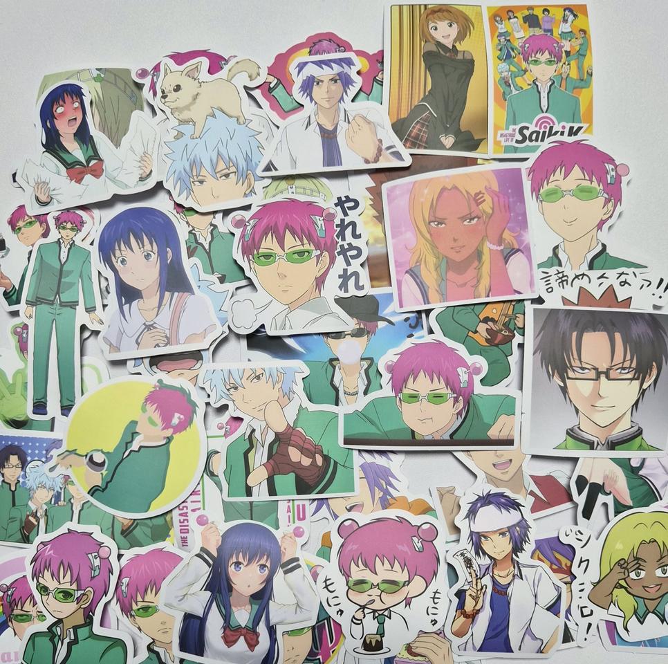 사이키쿠스오의재난 컬러 애니인컷 사이키 넨도 카이도 방수 스티커 다꾸