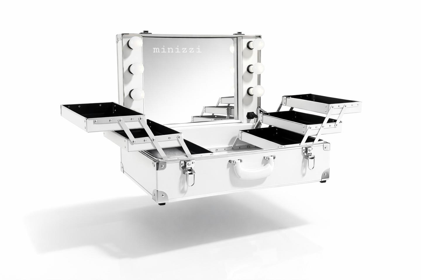 ❤ 화이트 캐리어 조명 메이크업박스 + 받침대 선반 + 접이식 거치대