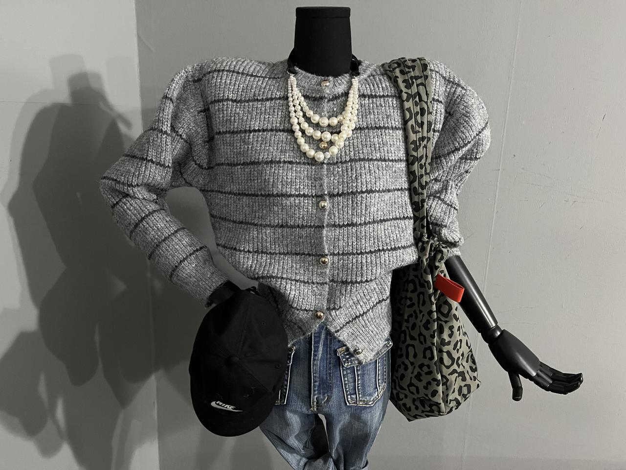 골드단추단가라가디건/단가라가디건/니트가디건