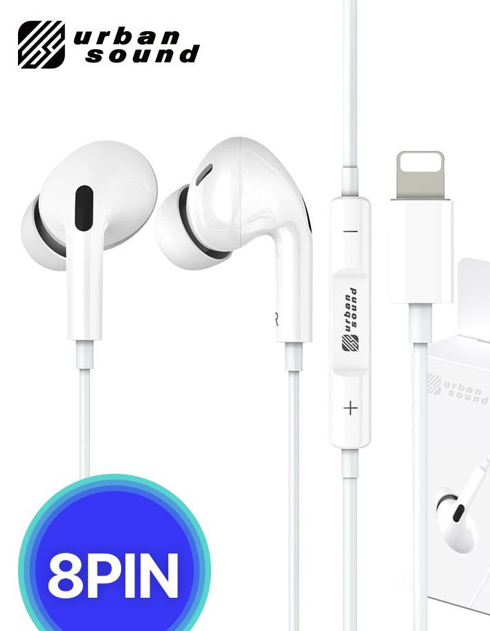 (어반사운드) 화이트 유선 인이어 이어폰 8핀