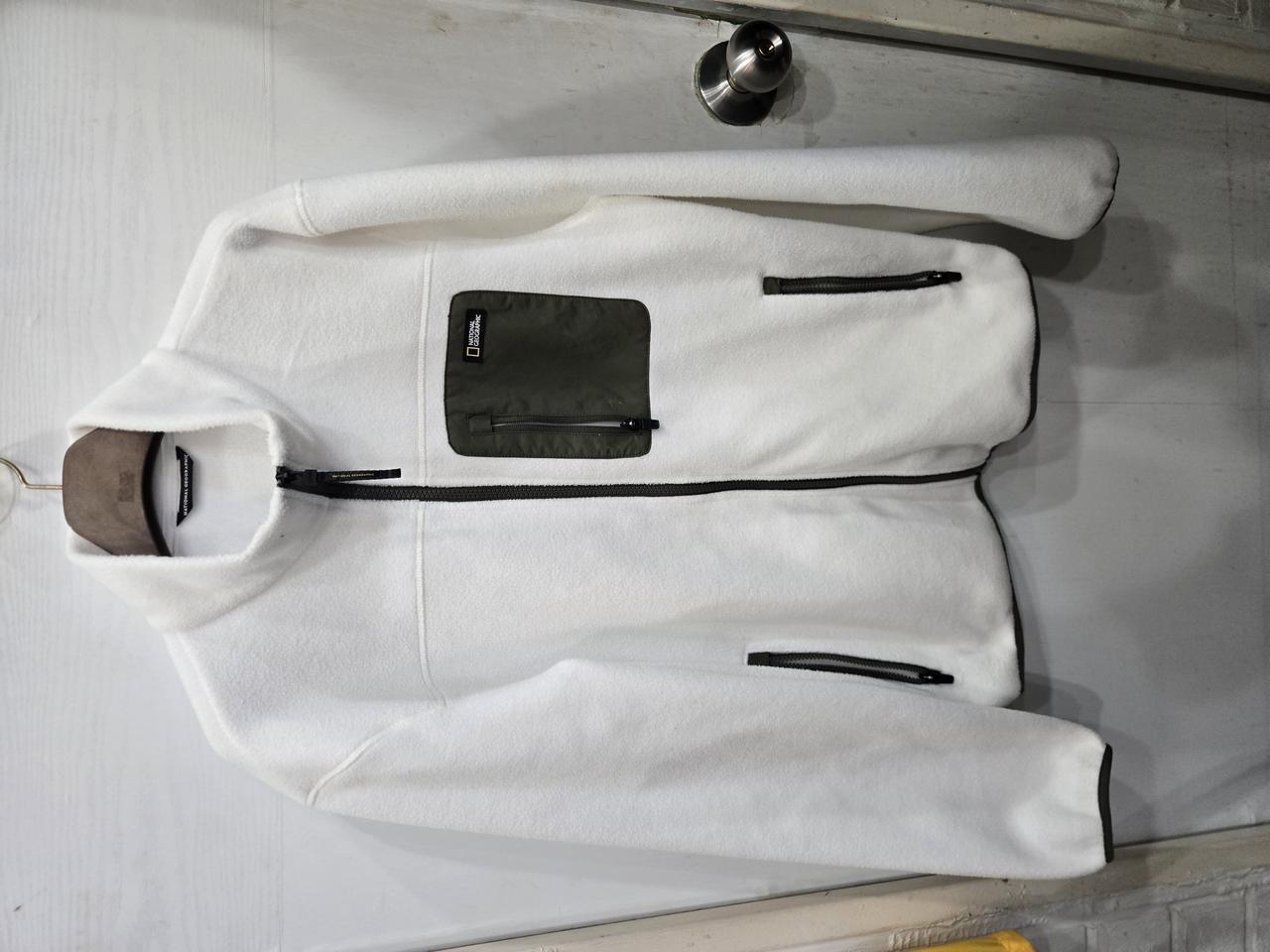 105,XL)) 내셔널지오그래픽 후리스 점퍼! 화이트 & 카키