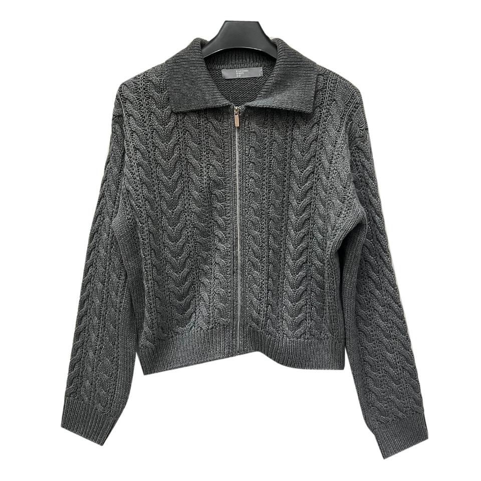 에잇세컨즈 케이블 니트 집업 가디건 L