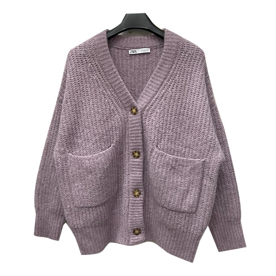 ZARA 자라 오버핏 앙고라 울 니트 가디건 S