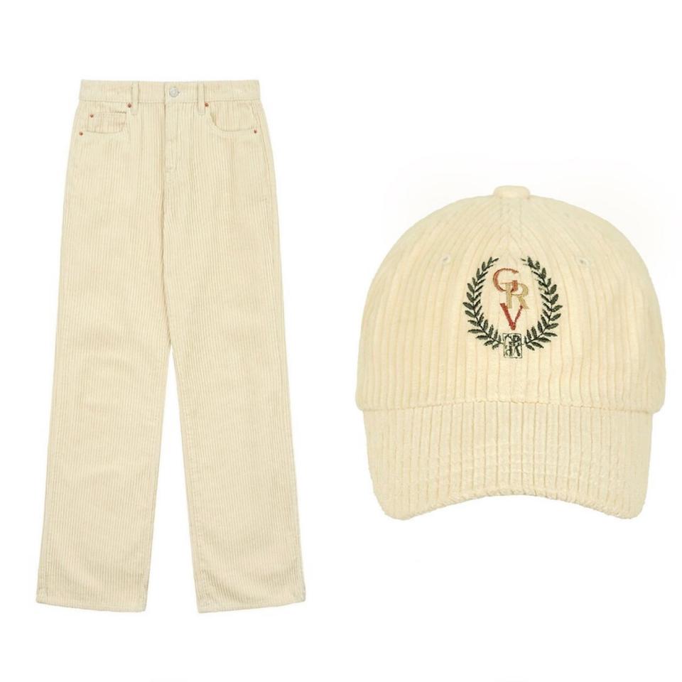 [s] 그로브 코듀로이 DUNE 팬츠+LAUREL 볼 캡 아이보리