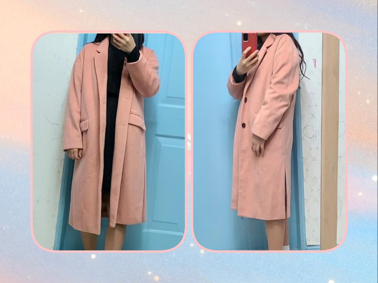 마크막스 울혼방 박시핏 롱 코트