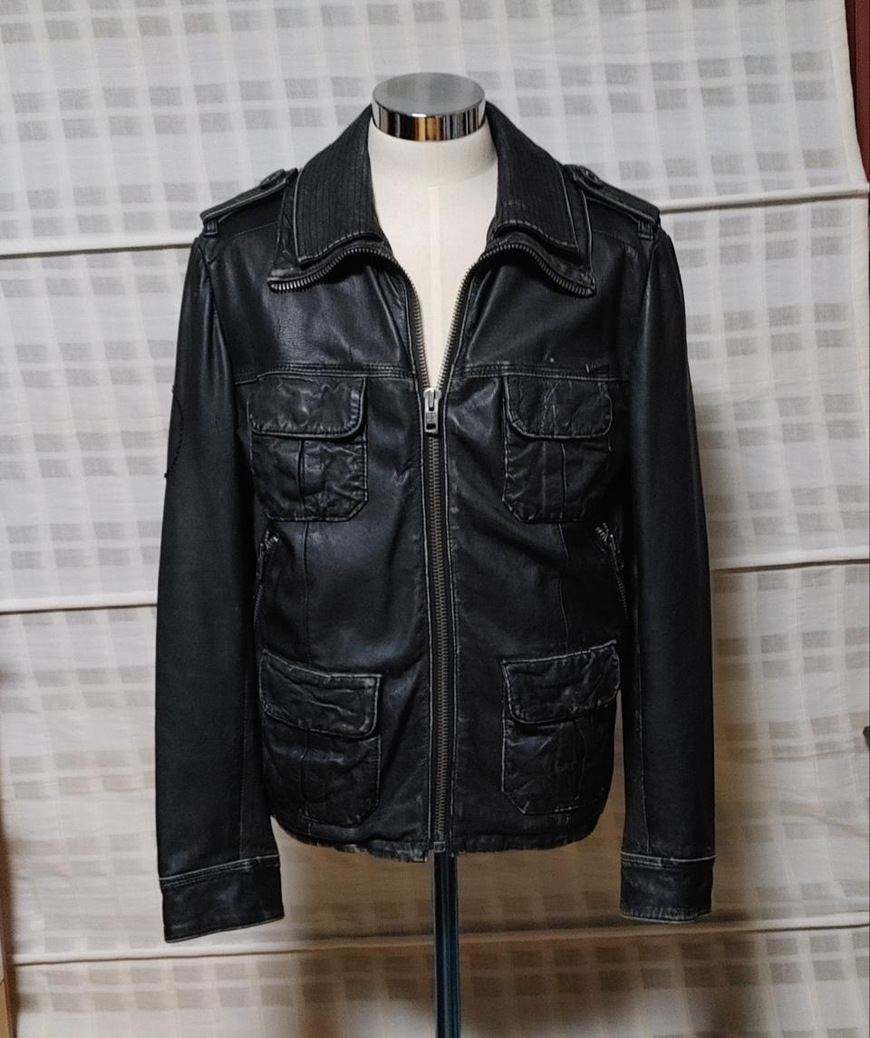 (100% 가죽) 슈퍼드라이 베컴 가죽 자켓 M (95~100)