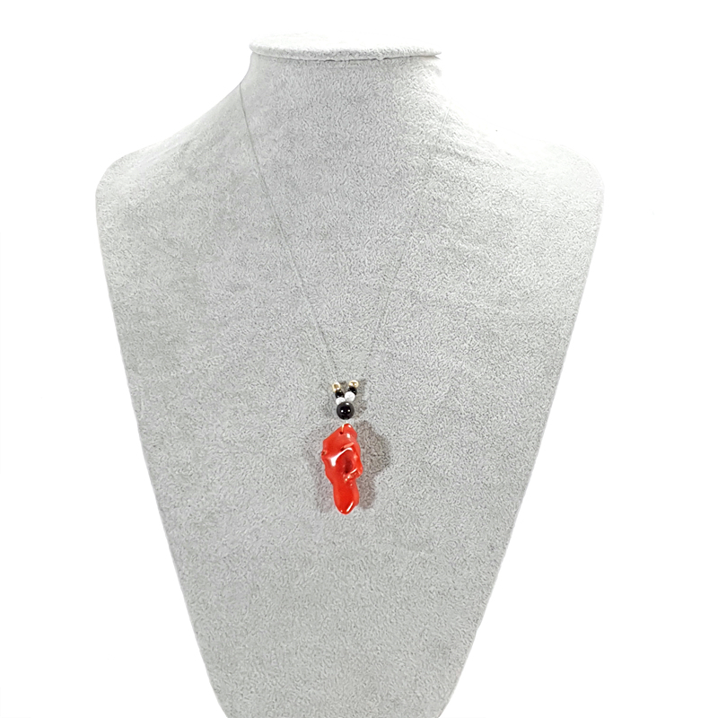 핸드메이드 천연 산호 펜던트 목걸이 CN-003