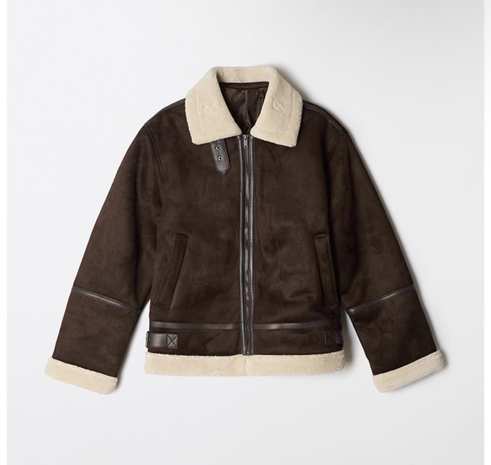 스파오 무스탕 점퍼 다크브라운