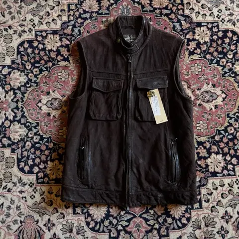 스튜어트 스웨이드 레더베스트 남성100