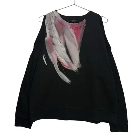 올세인츠 블랙 컷아웃 맨투맨