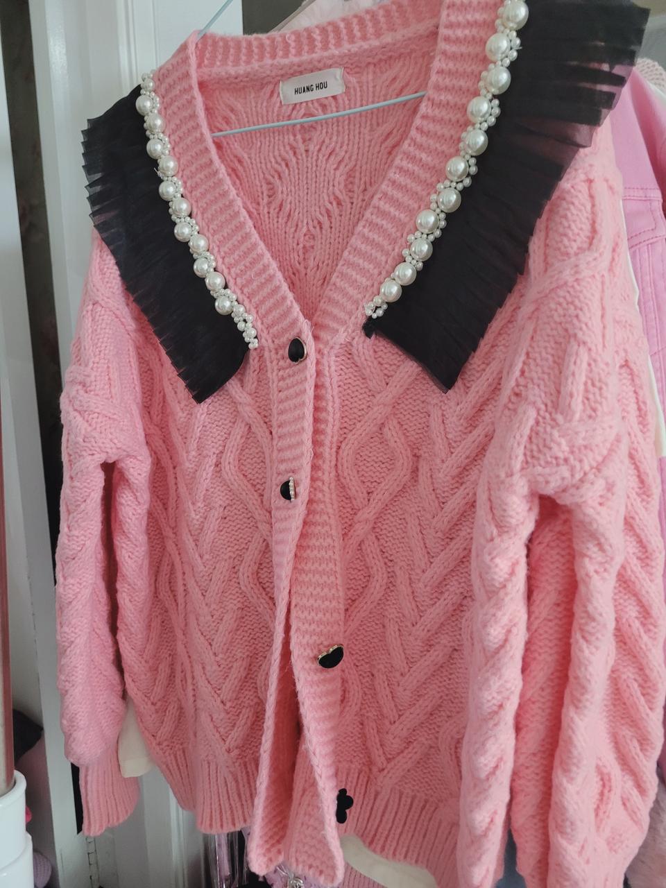 핑크진주 가디건