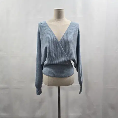 0406 울100 랩스타일 니트 / 백트임 브이넥 / 여성