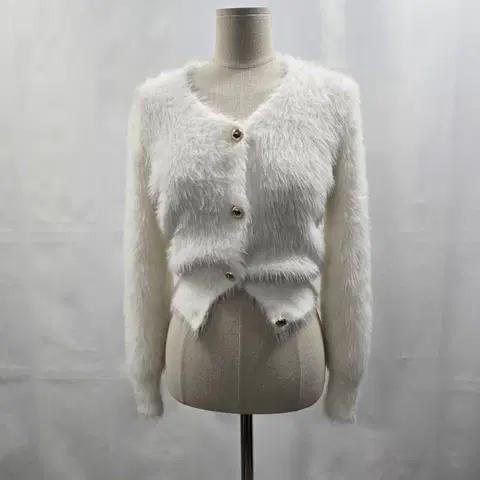 1747 리핏마크 퍼 가디건 / 아이보리 /44/ 55