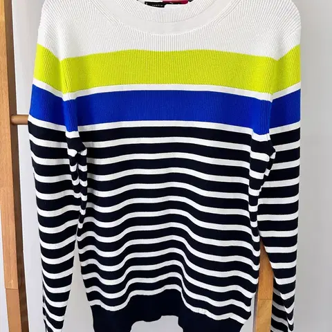 타미힐피거 스트라이프 면 니트(사이즈 M)