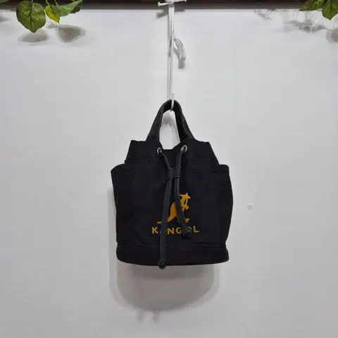 캉골 엘리스 캔버스 버킷백 블랙