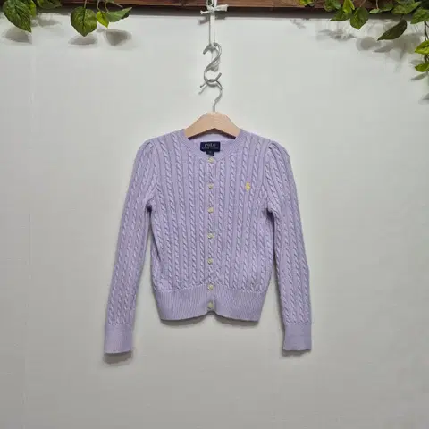 [6Y]폴로 랄프로렌 케이블 가디건 퍼플