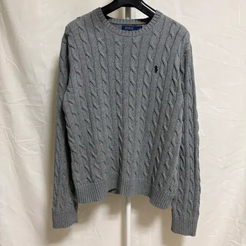 폴로 랄프로렌 케이블 니트 / 그레이, L