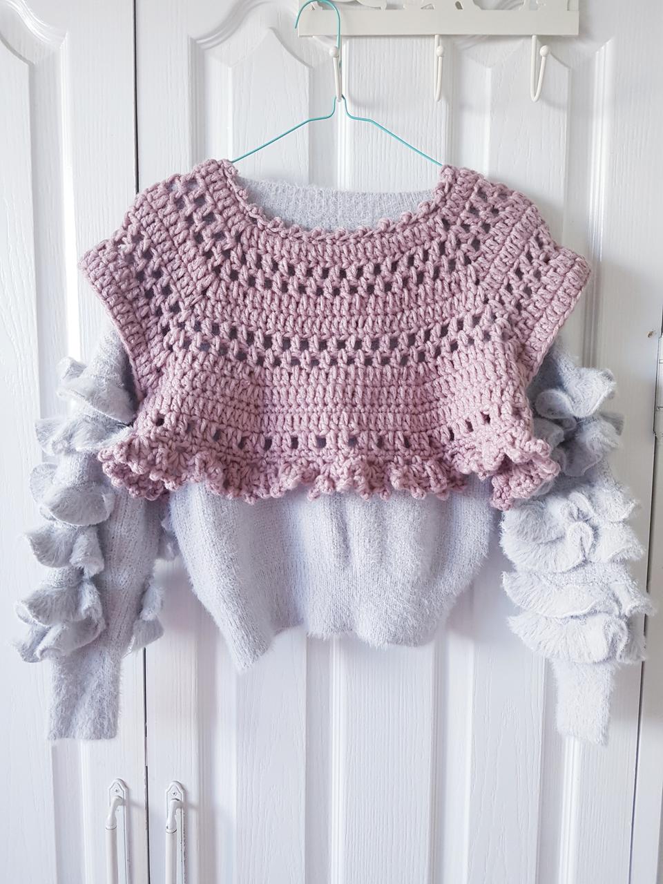 손뜨개 케이프 크롭니트 (볼레로스타일)