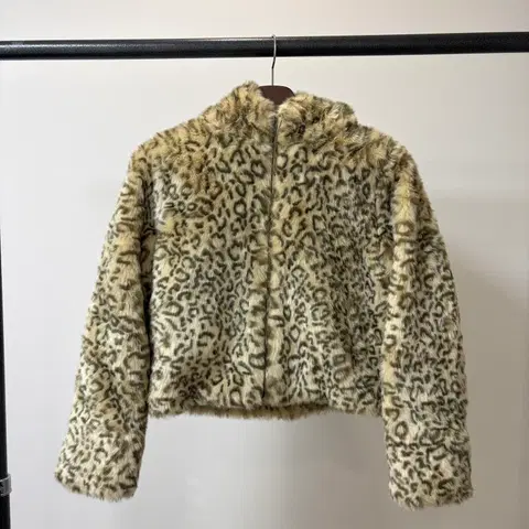 (M) heather 헤더 레오파드 후드 집업