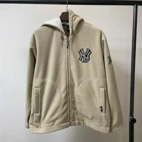 (100) 00s mlb 뉴욕 양키스 올드스쿨 후리스 후드집업