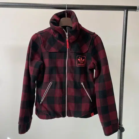 (95) 아디다스 y2k 체크 울 누빔 자켓