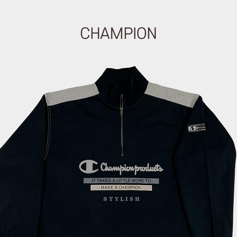 챔피온 배색 올드스쿨 반집업 롱슬리브 BD075