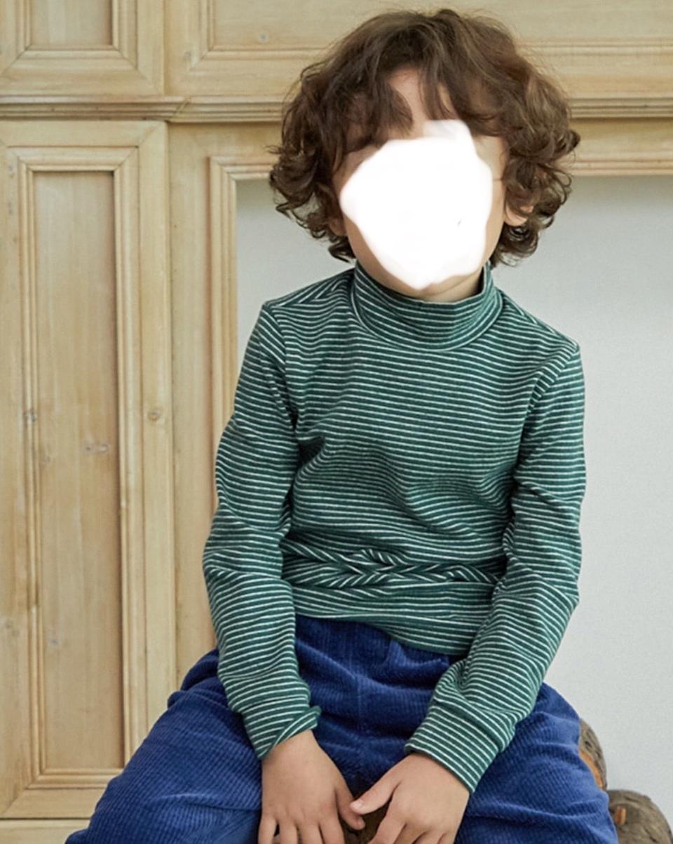 토토헤로스 유아 아동 키즈 목폴라 줄무늬 티셔츠 135