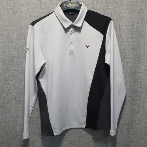 캘러웨이 골프 긴팔 기모 카라티 화이트 블랙 배색 105