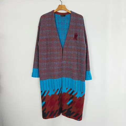 [BENETTON] 베네통 패턴 니트 롱 가디건 프리사이즈