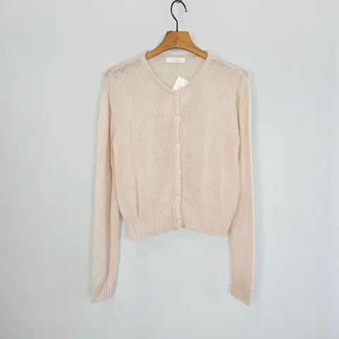 [CRKO] 택상품 라운드 시스루 가디건 연핑크 여성