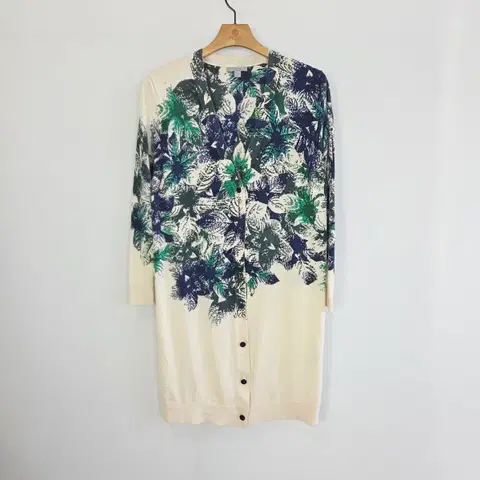 [COS] 코스 울100 아트 플로럴 롱 가디건 여성