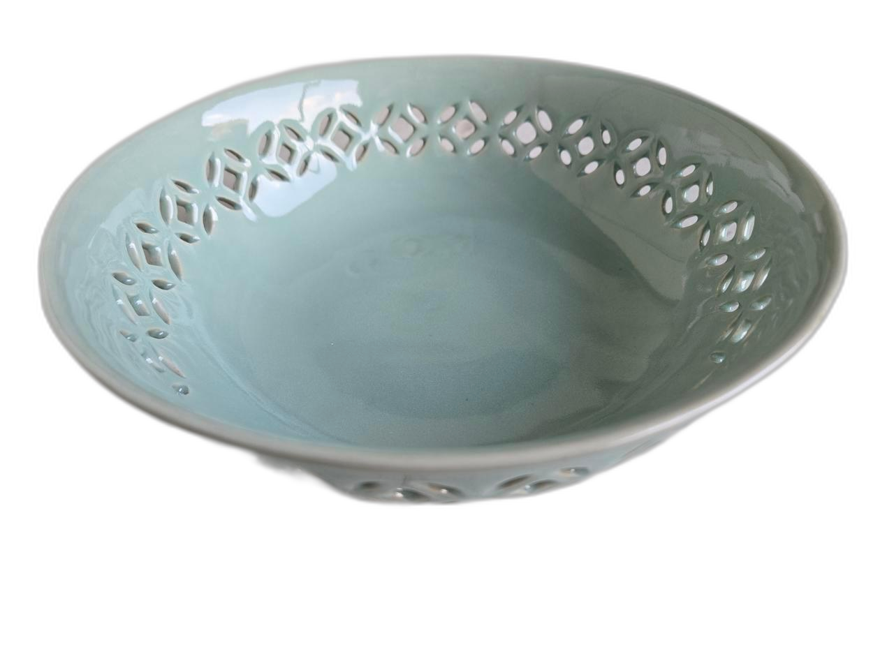 12525. 석봉/투각 접시 도자기