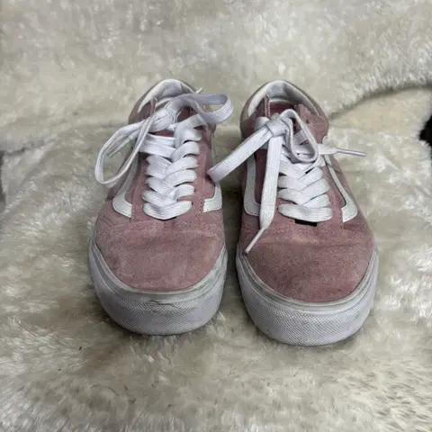 반스 올드스쿨 핑크색 스웨이드 스니커즈