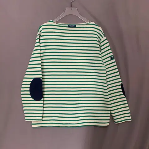 5 세인트제임스 길도 엘보우 패치 스트라이프 긴팔티