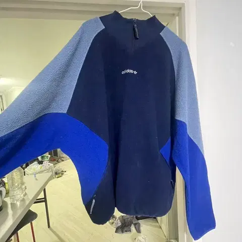 아디다스 폴리스 하프라글란 기모 네이비/블루105