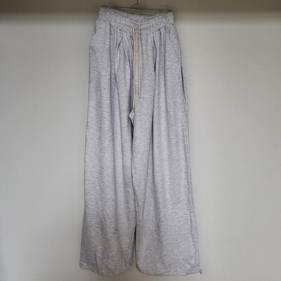 오트밀 보이핏 와이드 벌룬 밴딩 팬츠