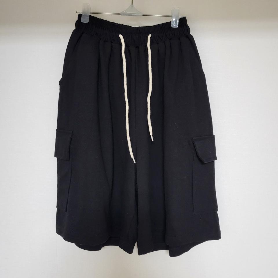 블랙 보이핏 카고 밴딩 팬츠