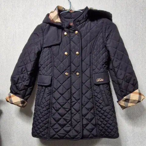 닥스 키즈 여아 퀼팅 코트 블랙 120 / 7Y