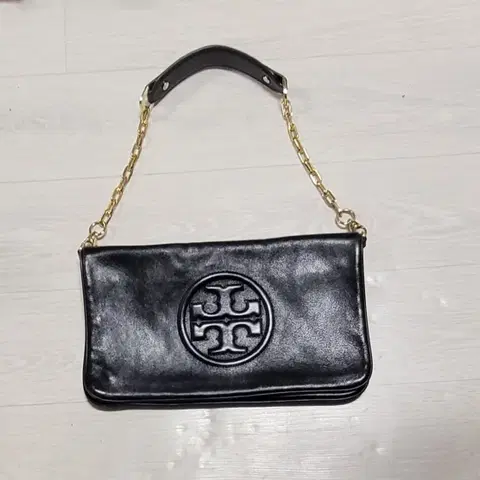 토리버치 블랙 레더 체인 숄더백