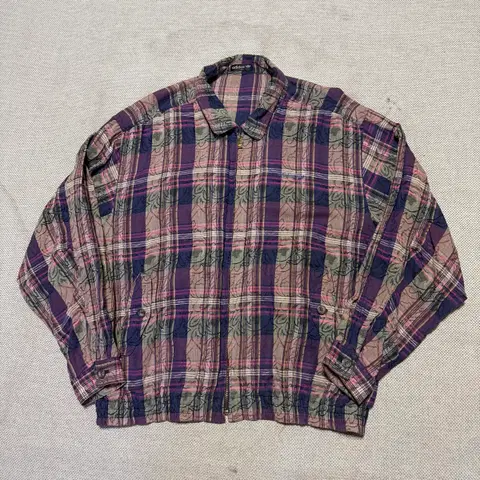 90s 빈티지 아디다스 체크 패턴 자켓