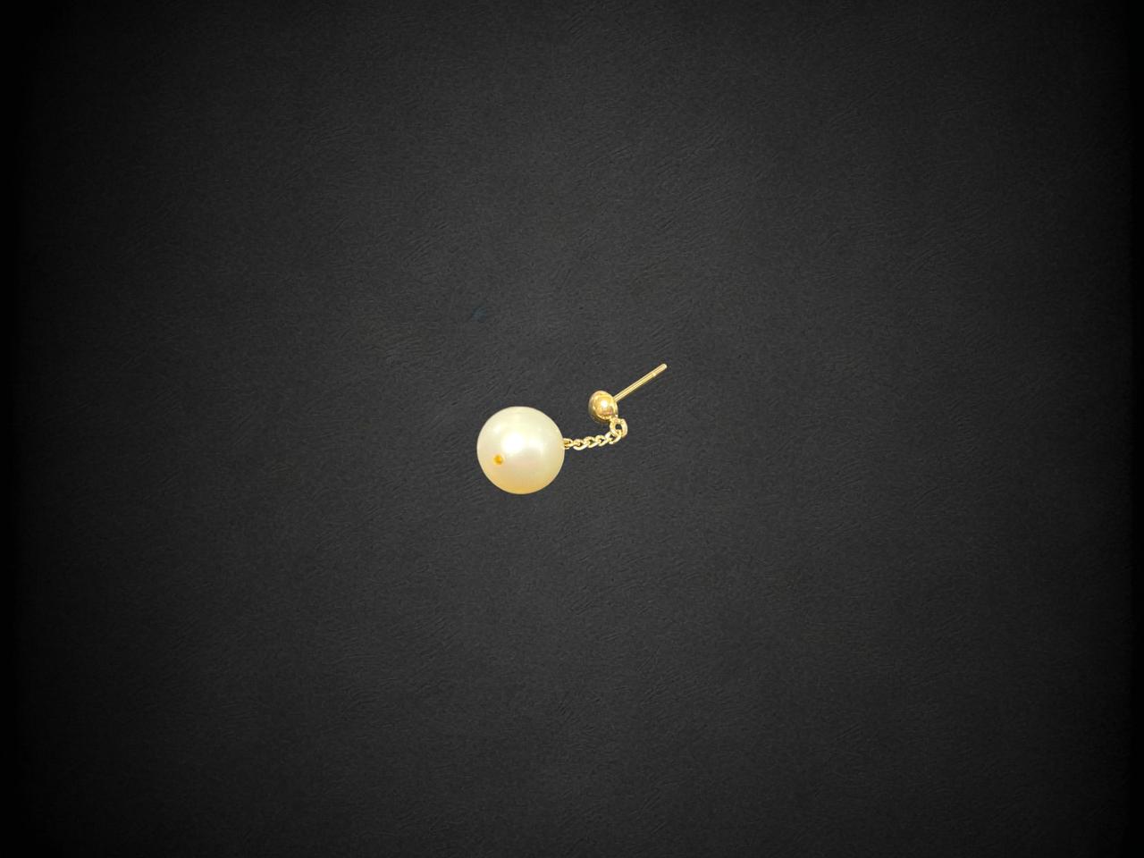14K 옐로골드 진주귀걸이 (한짝) 금귀걸이
