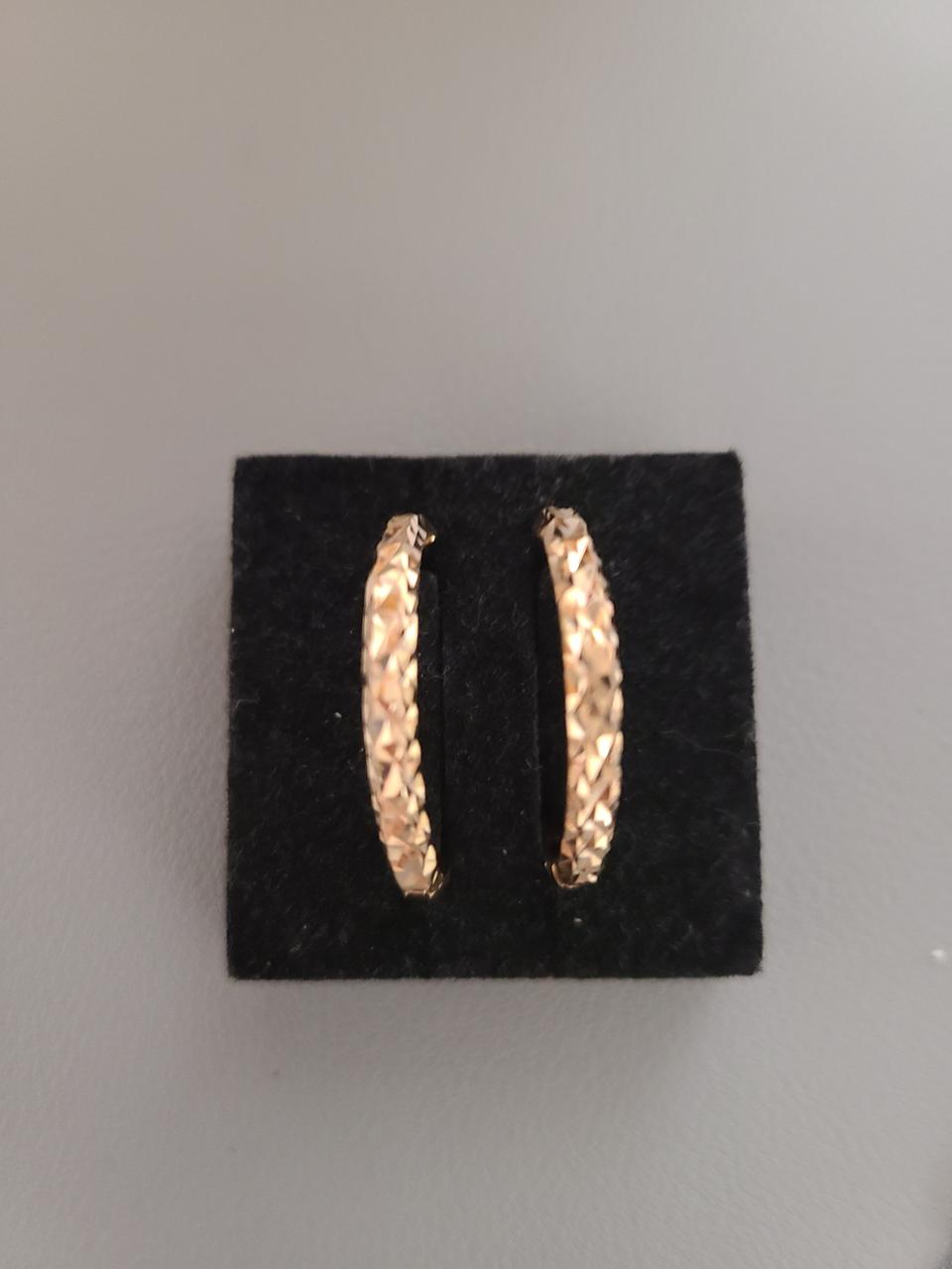 18k핑크골드 컷팅 링 귀걸이