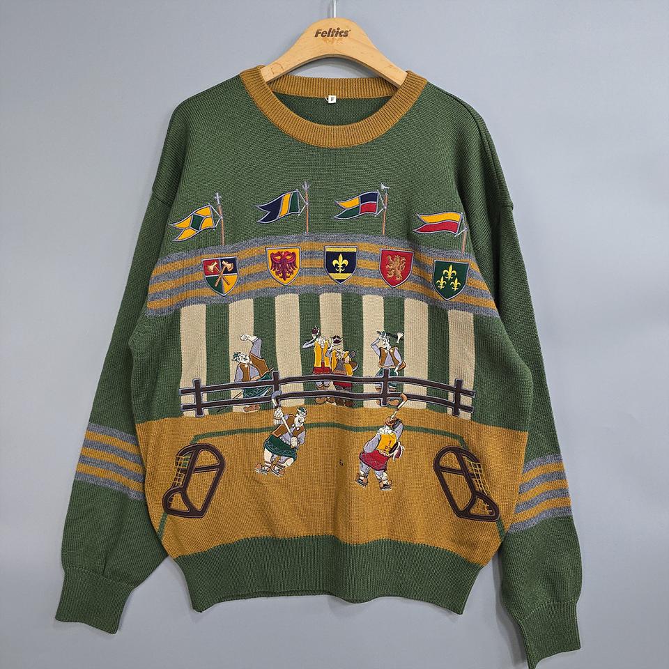 일본빈티지(Japan Vintage) 울 니트 일러스트 패턴 IV